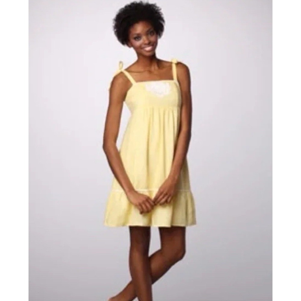 LILLY PULITZER Cormick Yellow 100% Linen Dress Lined Size 14  Resort Coastal